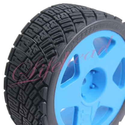 Lifehead 67mm RC On-Road Rally Car Tires and Wheels for 1/10 RC On-Road Touring Drift Car HSP Tamiya XV01 TT01 TT02B HPI Kyosho FAZER MK2 /12mm Hex - color: Blue a