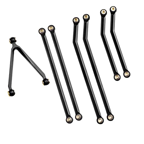 High Clearance Chassis Links Front 4 Links Set for SCX24 Gladiator AXI00005 Axial 1/24 RC Crawler Car Upgrades, 8pcs (Black) - color: Black