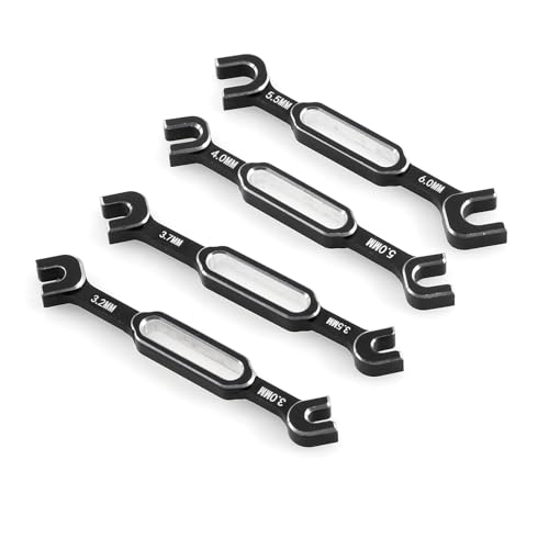 RC Car Wrench Remover Ball Breakers,4Pcs Wrench 3/3.2/3.5/3.7/4/5/5.5/6Mm Turnbuckle Nut Ball End Joint Remover Universal Tool for RC Car Drone Boat Ball Breakers (Black) - color: Black