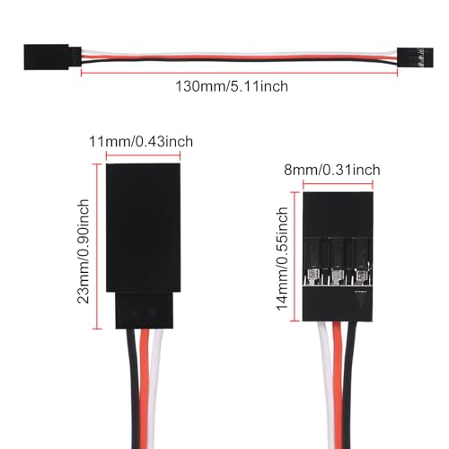 15pcs 3-pin Servo Extension Cable Cord 15cm Male to Female RC JR Servo Extension Cord Wire Connectors for Servo Extension Connection Control Board Remote Control Parts