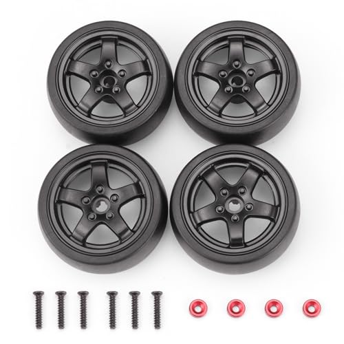 HAIBOXING RC Drift Car Spare Parts,1/18 Remote Control replacement Drift Wheels Complete(Front/Rear) 4pcs with Wheel Rings Apply to 2196 & 2197(29012)