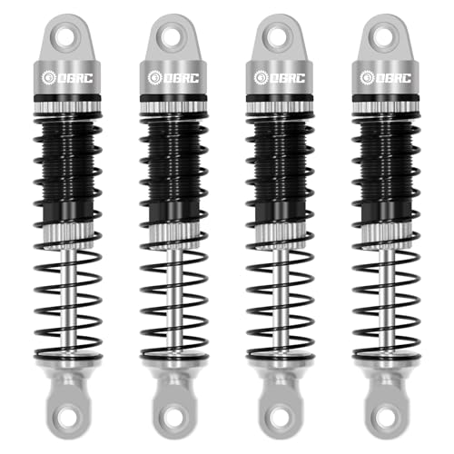 OGRC 60mm Long Travel RC Shock Absorber Oil Damper for TRX4M 1/18 RC Car | Oil-filled, Aluminum, for Traxxas TRX4M Upgrade Parts, Grey - color: Black Grey
