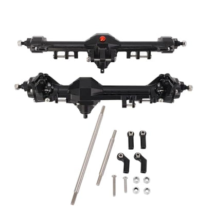 Front and Rear Portal Axle Complete Set, High Strength Aluminum Alloy Stainless Steel Metal Axle Assembly for 1/10 RC Crawler Car Enhanced Stability and Durability