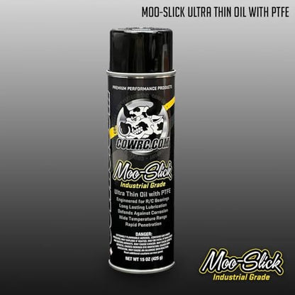 CowRC Moo-Slick Ultra Thin Oil with PTFE, Industrial Grade RC Precision Lubricant for Bearings, Gears and Linkages, 15 oz Cow RC