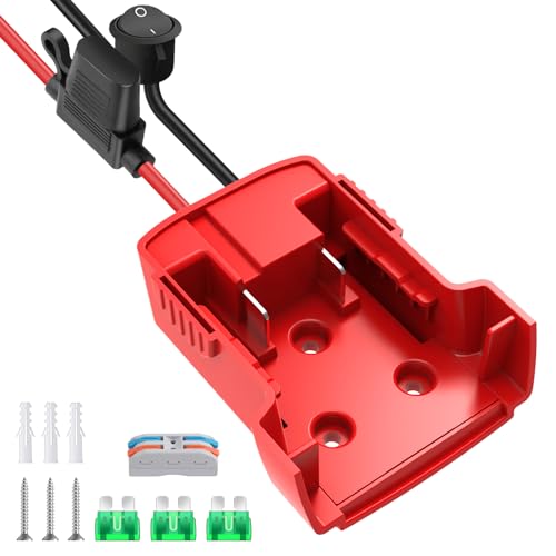 18V Adapter for Milwaukee M18 Battery Adapter for Power Wheel Battery Upgrade Conversion Kit with Switch, Fuse & Wire Terminals, 12AWG Wire, Power Tool Power Connector for DIY Rc Car Toys - size: 1 Pack