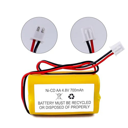 Fulpower 2-Pack 4.8V 700mAh Replacement Exit Sign Battery | Fits AA700mAh, BL93NC487, BL93NC484 & BAA48R. Ni-Cd rechargeable with long-life, ideal for emergency exit lights