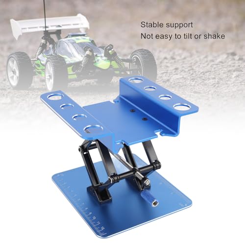 RC Car Work Stand, Rotating and Stable Repair Platform, Height Adjustable for RC Car 1:8 and 1:10 (Blue) - color: Blue