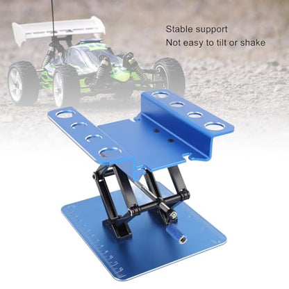 RC Car Work Stand, Rotating and Stable Repair Platform, Height Adjustable for RC Car 1:8 and 1:10 (Blue) - color: Blue