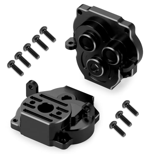 Aluminum Transmission Housing Gearbox Case for TRX4M 1/18th RC Crawler Car Upgrade Parts Accessories (Black) - color: Black