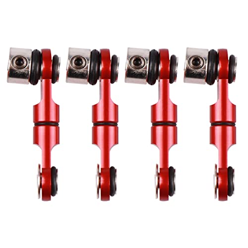 4-Pack Aluminum Anti-Roll Narrow Sway Bar Suspension Arm Linkages Upgrade Parts for ARRMA RC 1/10 Senton 1/8 Typhon Kraton Talion 1/7 Felony Infraction Limitless Car (Red)