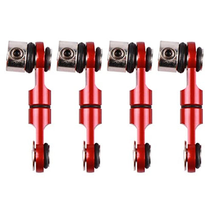 4-Pack Aluminum Anti-Roll Narrow Sway Bar Suspension Arm Linkages Upgrade Parts for ARRMA RC 1/10 Senton 1/8 Typhon Kraton Talion 1/7 Felony Infraction Limitless Car (Red)