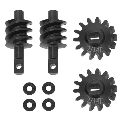 MEUS RACING SCX24 2-14T Overdrive Differential Helical Diff Gears Set for Axial SCX24 Deadbolt C10 JLU Gladiator Bronco 1/24 RC Crawler Car Upgrade Parts, 2 Sets - size: 2-14T