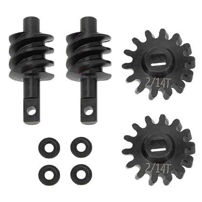 MEUS RACING SCX24 2-14T Overdrive Differential Helical Diff Gears Set for Axial SCX24 Deadbolt C10 JLU Gladiator Bronco 1/24 RC Crawler Car Upgrade Parts, 2 Sets - size: 2-14T