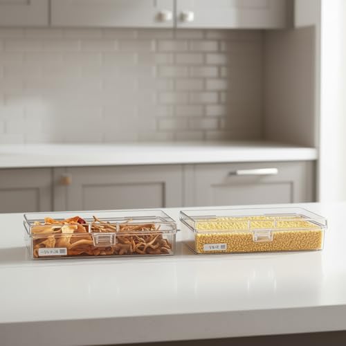 Goodma 8 Pieces Rectangular Clear Plastic Organizer Box, 135 x 80 x 30 mm | 135 x 80 x 30 mm, Hinged Lids, For Small Items, Craft Projects - size: 135 x 80 x 30 mm