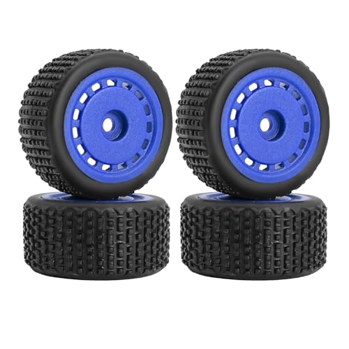 Pre-Mounted Pin Buggy Tires and Wheels Rims Hub Tires Set for 1/24 Losi Micro-B 1/28 Losi Micro-T Wltoys 244016 Upgrade Part (Blue Micro-T) - color: Blue Micro-t