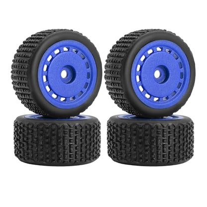 Pre-Mounted Pin Buggy Tires and Wheels Rims Hub Tires Set for 1/24 Losi Micro-B 1/28 Losi Micro-T Wltoys 244016 Upgrade Part (Blue Micro-T) - color: Blue Micro-t
