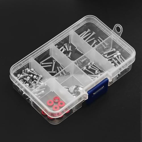 Metal Screws Set for Arrma 1/18 RC Car Granite/Typhon/Mojave Grom,RC Screw Kit,Steel Hex Screws Nuts Fastener,Replacement Repair Tools Box