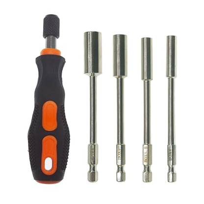 RC Screwdrivers Set H4.0/5.5/7.0/8.0 1/4" Hex Shank with Quick Release Handle fit M2 M2.5 M3 M4 M5 Locknuts for RC Cars Trucks Crawler Drone Tools
