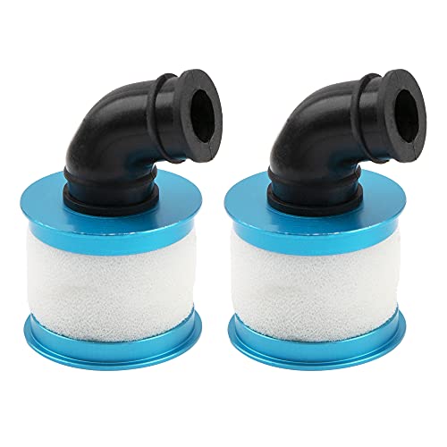 2Pack ShareGoo 1/10 RC Air Filter,Universal Capped Air Filter Cover with Element Sponge Compatible with Redcat Traxxas HSP Himoto 1/10 RC Nitro Monster Truck Buggy Car (Blue) - color: Blue