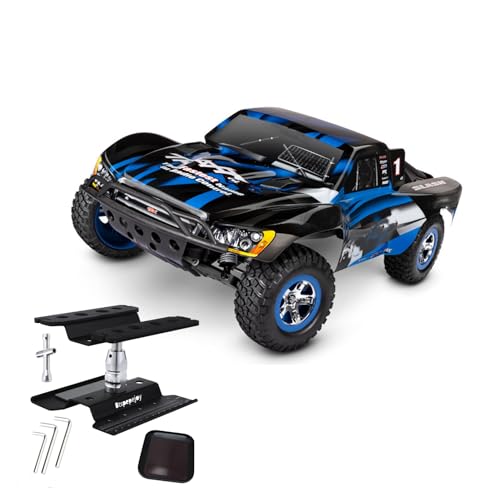 RC Repair Workstation Aluminum RC Car Work Stand 360 Degree Rotation Lift Lower with Screw Tray for 1/8 1/10 1/12 1/16 Scale for Traxxas TRX4 Axial Arrma Redcat Losi RC Crawler Truck Buggy (Black 2)