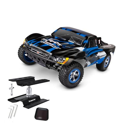RC Repair Workstation Aluminum RC Car Work Stand 360 Degree Rotation Lift Lower with Screw Tray for 1/8 1/10 1/12 1/16 Scale for Traxxas TRX4 Axial Arrma Redcat Losi RC Crawler Truck Buggy (Black 2)