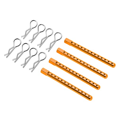 RC Body Post, High Strength Aluminum Alloy RC Car Shell Column with Multiple Height Adjustment, for HSP 1/10 94102 94122 94103 94123 Cars (Gold) - color: Gold