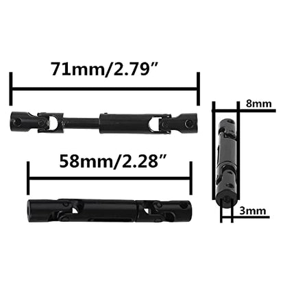 Share Goo Universal RC Drive Shaft 58mm-71mm Compatible with MN Model MN90 MN91 MN45 MN99 MN96 MN99S WPL D12 B14 B16 B24 B36 C14 C24 C34 1/12 1/16 RC Crawler Car Upgrade Parts (Black)