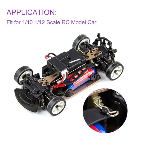 DMiotech 20Pcs Body Clips Pins with Pull Tabs, Black Universal RC Cars Parts Shell Replacement Parts for 1/10 1/12 Scale RC Car