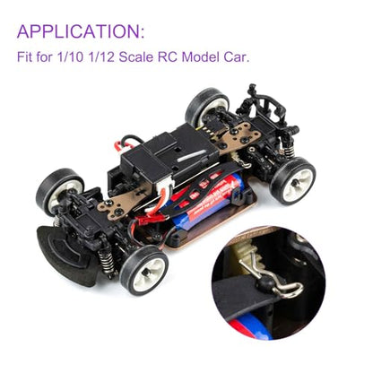 DMiotech 20Pcs Body Clips Pins with Pull Tabs, Black Universal RC Cars Parts Shell Replacement Parts for 1/10 1/12 Scale RC Car