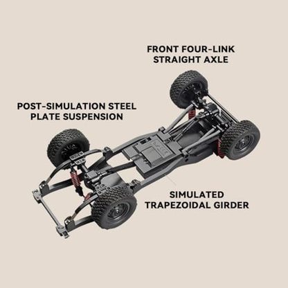 RC Truck 1/12 RC Rock Crawler 4x4 Remote Control Pickup Off Road RTR 2.4GHz All Terrain Proportional Throttle Steering for Adult MN-82T - color: Yellow