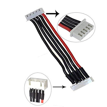 10pcs 4S 5Pins Balance Extension Cable JST-XH Connector Male to Female Plug RC Lipo Adapter with 5.9inch 22AWG Silicone Wire (4S 5Pins) - size: 4S 5Pins