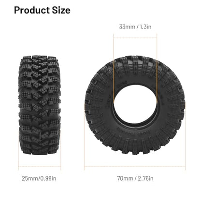 1.3 Crawler Tires, daitoku 70 * 33 * 25mm 1.3 RC Tires for SCX24 TRX4M AX24 1/18 1/24 RC Crawler - style: Style F