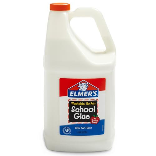 Elmer's White Liquid School Glue, 1 Gallon, Safe, Washable, 1 Count, - #1 Teacher Brand, Bulk Arts & Crafts, Projects, Classroom Supplies, Great for Making Slime - size: 1 Gallon (128 oz)