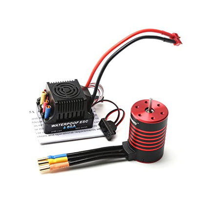 GoolRC 3650 Brushless Motor 5200KV RC Car Motor Waterproof Motor 60A ESC T Plug for 1/10 RC Car Truck - size: 5200KV
