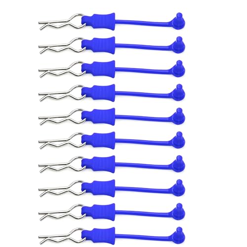 10Pcs RC Body Clips W/Pull Tabs R Pins Universal Shell Replacement Parts for 1/7 1/8 TRAXXAS ARRMA Axial Losi Redcat HPI Exceed Rc Car Crawler Truck Buggy Drone (Blue) - size: Blue