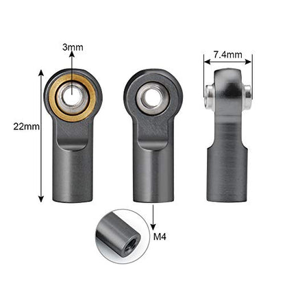 QUE-T 10pcs Metal Link Rod End M4 Ball Joint Head for RC Crawler Car (Titanium) - color: Titanium