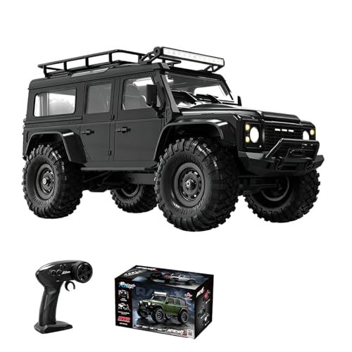1/16 Scale RC Crawler 4WD, Full Proportional Remote Control Rock Crawler Truck with 9kg Metal Gear Servo & 12 LED Light Modes, Blue Body-on-Frame Off-Road Climbing Vehicle Hobby Toy Gift for Adults - color: R1608/Black