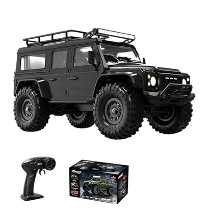 1/16 Scale RC Crawler 4WD, Full Proportional Remote Control Rock Crawler Truck with 9kg Metal Gear Servo & 12 LED Light Modes, Blue Body-on-Frame Off-Road Climbing Vehicle Hobby Toy Gift for Adults - color: R1608/Black
