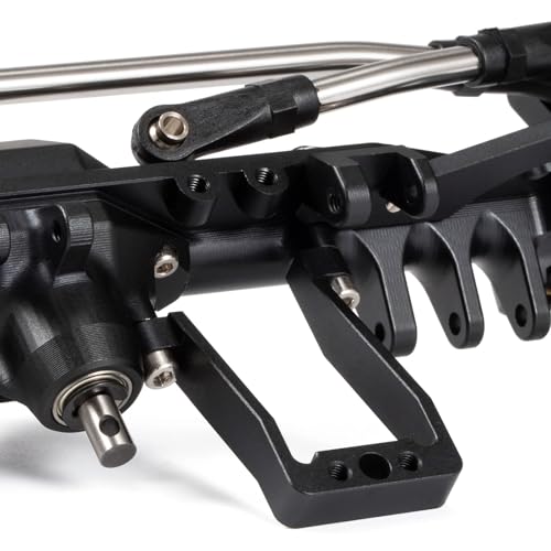 Aluminum CP43 Offset Portal Axles with BTA Servo Mount, Front Rear Black | With S2 Steel Shaft, 7.19:1 Gear Ratio, 195mm Pin to Pin Width, Fits 1/10 Comp Rigs H10 Capra SCX10 III - color: Black Set