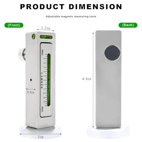 Adjustable Magnetic Gauge Tool, Wheel Camber Caster Pillar Alignment Gauge for Tire Repair, Universal Wheel Hub Magnetic Alignment Tool for SUV Truck RV, Car Accessories