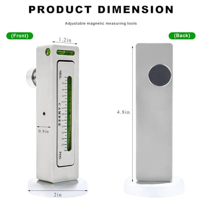 Adjustable Magnetic Gauge Tool, Wheel Camber Caster Pillar Alignment Gauge for Tire Repair, Universal Wheel Hub Magnetic Alignment Tool for SUV Truck RV, Car Accessories