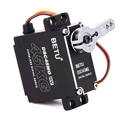 45Kg Coreless Servo Motor HV 8.4V, High Torque RC Digital Servo | Full Waterproof Servo, Stainless Steel Gear Servo with 25T Servo Horn(180°)