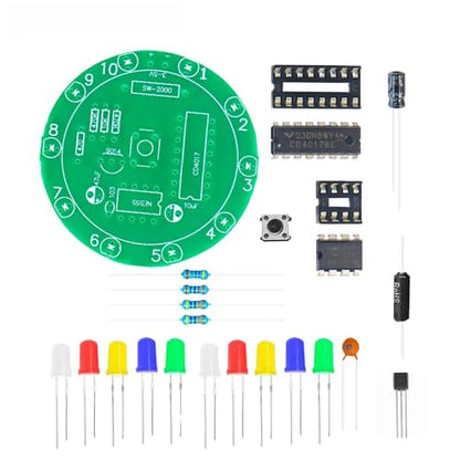 2PCS Soldering Practice Kit CD4017 NE555 DIY Lucky Wheel LED Light Circuit Board Solder Project for Electronics Beginners to Learn and Training