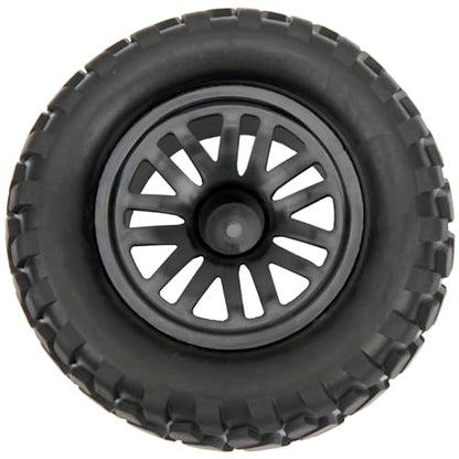 4Pcs OD 4.9" RC Wheel Rim Rubber Tires Set 12mm Hex Compatible with HSP Redcat Exceed Tamiya HPI Kyosho 1/10 Off-Road Buggy Monster Short-Course Truck Car