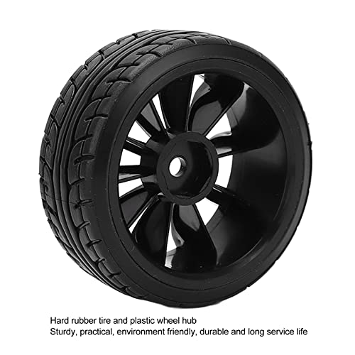 1/10 RC Drift Car Tires Hard Rubber Tyre Set for TT02 RC On Road Drifting Car Black 4PCS 62mm Diameter 26mm Width 12mm Hex