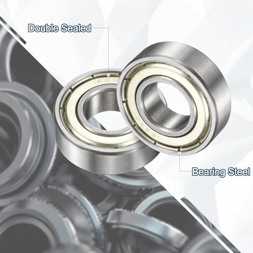 uxcell 3 Pcs 1623ZZ Deep Groove Ball Bearing 5/8" x 1-3/8" x 7/16" Double Metal Sealed, Chrome Steel Bearings - size: 1623ZZ 5/8" x 1-3/8" x 7/16"