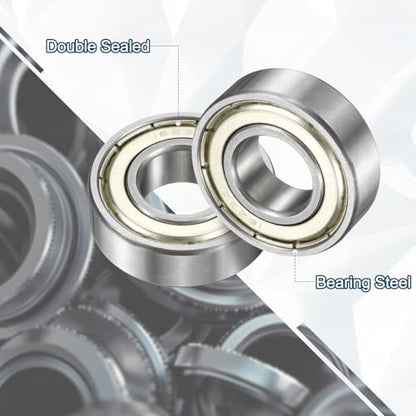 uxcell 3 Pcs 1623ZZ Deep Groove Ball Bearing 5/8" x 1-3/8" x 7/16" Double Metal Sealed, Chrome Steel Bearings - size: 1623ZZ 5/8" x 1-3/8" x 7/16"