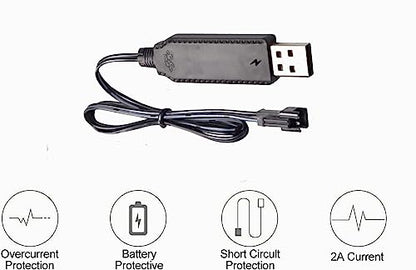 Smart Universal RC Charger Cable with SM-2P Connector Plug for 3.7V 1S Lipo Battery & 3.6V 3S Ni-MH/Ni-CD Battery Pack, Compatible RC Car/Boat/Plane/Drone/Tank/RC Helicopters