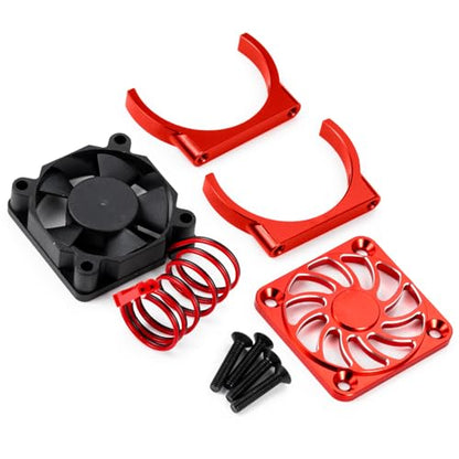Cooling Fan 35mm Motor Heatsink for Tra-xxas Mini Maxx/Slash/XRT | VXL 3S 1:8 Jato 2S 4S 1:16 Red Aluminum Alloy Upgrade Parts - color: Red