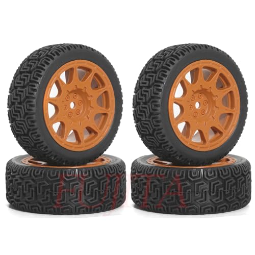 fujita 1/10 RC ON-Road Rubber Racing Tire Rim 68mm OD for 1/10 RC Rally Car Tamiya XV01 XV02 TT02 PTG HSP RGT Kyosho FAZER MK2 PTG （Brown A） - color: Brown a